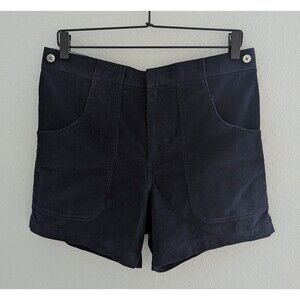 Thom Browne Corduroy Shorts Men's Size 2 Navy Blue Logo Patch Bottoms Japan Made